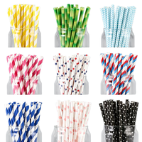 Pailles en papier personnalisées avec logo imprimé, robustes et durables, pour thé au lait perlé, boissons froides
