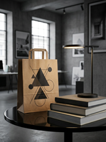 Sacs cadeaux en papier kraft imprimés sur mesure, design floral, emballage brun, vente en gros