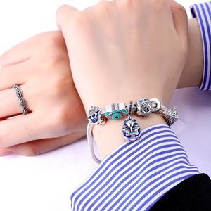   Abalorios de Plata Vintage con Diseño de Ojo de Diablo y Circonitas Transparentes, Joyería Clásica, Religiosa, <span class=keywords><strong>para</strong></span> Fiestas, DIY, Pulsera, Venta al por Mayor, Regalo - Product Image 2