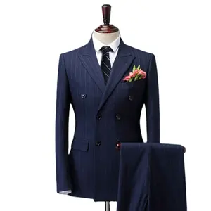 OEM özel servis takım elbise erkek resmi kıyafet kore özel takım elbise üç parçalı İngiliz tarzı düğün elbisesi için damat