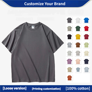 Camiseta de Hombre de Alta <span class=keywords><strong>Calidad</strong></span>, 100% Algodón, Talla Grande, Holgada, con Logotipo en Relieve de Goma en la Espalda, 240 Gramos, Transpirable, Personalizable, Cuello Redondo - Product Image 4