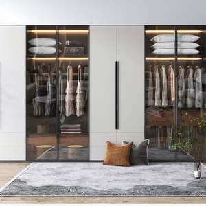 SANTOPOVA Custom Modern Design Aluminum Profiles <b>Glass</b> Door Frame Profile for Walk-in Closet Cabinets - Product Image 3