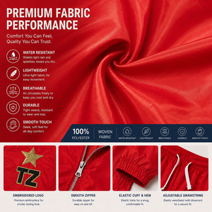 Tuta Sportiva Personalizzata in Due Pezzi, Nylon con Coulisse, Elastico a Costine, Pantaloni Jogger, Giacca Antivento Lucida con Inserti in Rete |   Completo da Jogging - Product Image 4