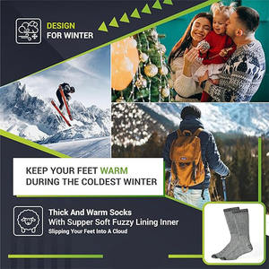 Merino Wool Caminhadas Camping Meias Térmica Quente Tripulação Inverno Bota Meia Térmica para Homens e Mulheres - Product Image 5