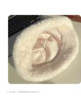 Chapeau Bob en Fausse Fourrure de Vison Personnalisé en Gros, Sélection Cadeau, Épais, Coupe-Vent, Forme Stable, Casquette de Pêcheur Tendance pour Fille