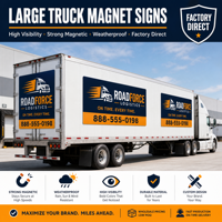 Grand aimant pour camion, signalisation magnétique haute visibilité pour véhicule, aimant publicitaire personnalisé imperméable pour flotte commerciale
