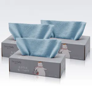 8.7 x 8.7 Inch BLUE Reusable Microfiber Rags 180GSM Lint-Free Cloth for Kitchen Cleaning Dust Auto Shops Glass Usage Pack 20 Box