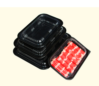Boîte en plastique rectangulaire de qualité alimentaire avec couvercle pour l'emballage de gâteaux au bœuf et au mouton, en matériau PP, impression en relief