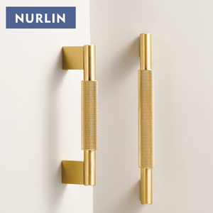 Nurlin Nuevo Tirador de Latón Macizo Cepillado con Diseño Cruzado para Gabinetes, Armarios, Electrodomésticos y Muebles, Tipo T-Bar Largo para Refrigerador - Product Image 2