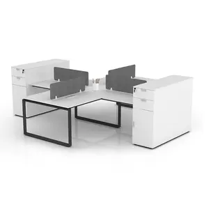 Oem/odm现代办公家具设计面板系统分隔带抽屉的铝制隔板办公室隔间表工作站