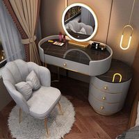Coiffeuse de luxe léger, Chambre principale, Nouveau modèle 2022, Coiffeuse moderne et simple de petite taille, Meuble de rangement
