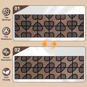 Panneau acoustique en bois rainuré 3D Bean & Heart, panneaux acoustiques en bois à lattes, panneaux absorbants du son pour la décoration intérieure - Product Image 3