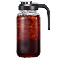 Carafe infuseur à fruits en verre borosilicate Hiware avec couvercle, 2,0 L, résistante aux hautes températures, pour boissons infusées à l'eau chaude/froide, thé, eau bouillante, sans danger