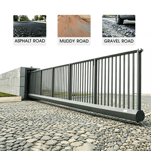 Sistema de Puerta Automática de Aluminio para Entrada de Vehículos, Puertas Correderas Cantilever para Apartamentos, Puerta Metálica Exterior - Product Image 4