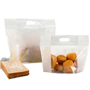 Custom Design Stand Up Plastic Zipper Mylar Packaging Sliced Bread Food Bags with Window
