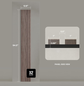 Pannelli Acustici <span class=keywords><strong>in</strong></span> <span class=keywords><strong>Legno</strong></span> a Doghe di Alta Qualità, Confezione da 2, Pannelli Fonoassorbenti ad Alta Densità <span class=keywords><strong>per</strong></span> <span class=keywords><strong>Interni</strong></span> di Hotel e Appartamenti Moderni - Product Image 2