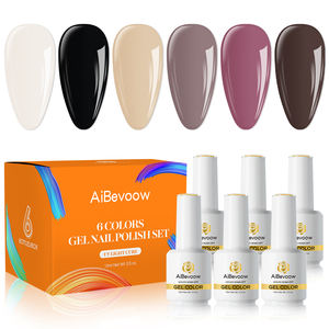 AiBevoow - Proveedor Profesional de Uñas, Kit de Esmalte de Uñas en Gel de 6 Piezas de 15 ml, Tema Morandi, Larga Duración, Secado con Lámpara UV - Product Image 1