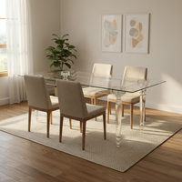 Eleganter Klarer Acryl- & Gehärteter Glas-Hoteltisch - Modernes Design Leicht zu Reinigen für Bankette, Hochzeiten & Heimgebrauch