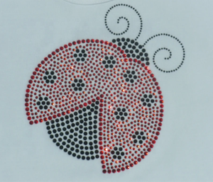 Transferencia Termoadhesiva de Mariquita Negra/Roja con Pedrería - Aplique Termofijable de Mariquita, Diseños de Animales para Prendas de Vestir - Product Image 6