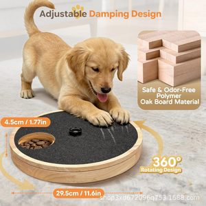 Cross-border wooden rotating dog <b>scratching</b> <b>post</b>, food storage box, paw protector, slow-feeding dish, feeder. - Product Image 4