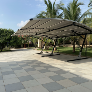 Abri de voiture en aluminium de luxe personnalisé pour l'extérieur, avec toit en arche, revêtement en poudre PVDF, capacité de stationnement pour <span class=keywords><strong>2</strong></span> <span class=keywords><strong>voitures</strong></span> - Product Image 2