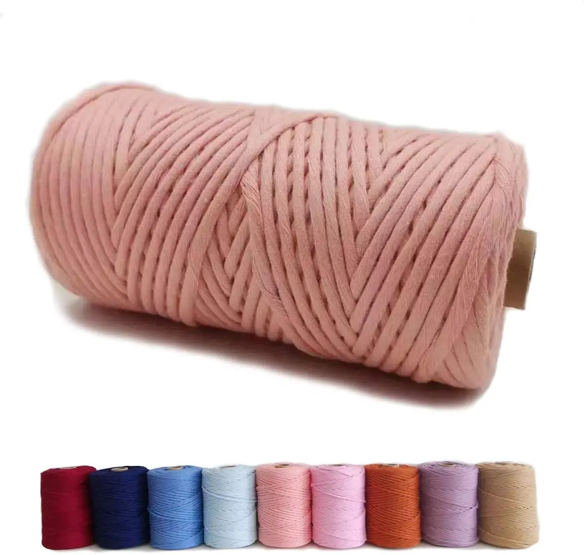 Oke 3Mm Kleur Macrame Enkele Twisted Katoenen Koord, 1ply Sterke Katoenen String Voor Breien