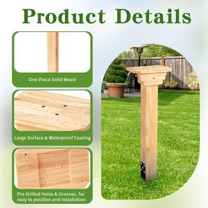 Kit de montage pour bibliothèque compacte, ancrage au sol sans crevaison, <span class=keywords><strong>poteau</strong></span> en bois et support étanches 4x4x31,5 pouces, installation facile pour usage extérieur - Product Image 4