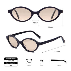 Popular Factory Stock Multi Color Leopard Literary Vintage Gafas de sol Uv400 Diseño de marca Marco pequeño Gafas de sol ovaladas con logotipo - Product Image 4