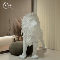 Sculpture de lion en fibre de verre renforcée de plastique, décoration animale lumineuse, modèle de salon de villa nordique, centre commercial