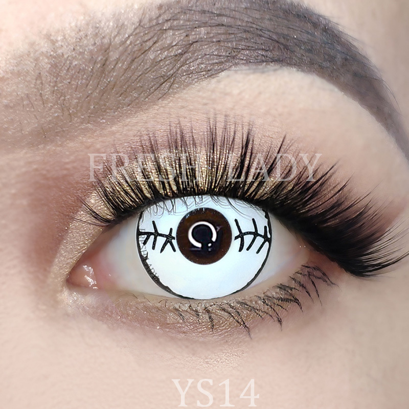 LLiangguo Fresh Lad Stitched Mummy Lentes De Contacto Halloween White Colored Contact Lenses