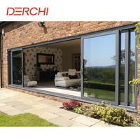 Portes coulissantes en aluminium DERCHI NFRC Energy Star Balcony Large Glass Other Door Double Tempered Glazed Energy Efficient Patio