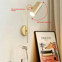 Lampe murale d'intérieur moderne pour la décoration de la maison, support E27, corps en métal, lampe de chevet pour la lecture, applique rotative avec interrupteur