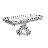 Grande assiette rectangulaire longue en cristal transparent pour bonbons au sucre et au chocolat Assiette à dessert sur pied Assiette à bol