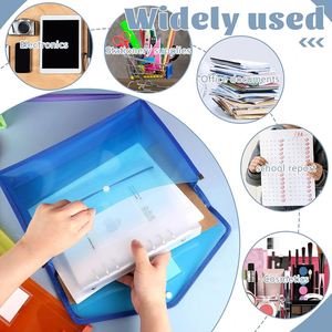 Custom Clear Plastic <b>File</b> Folder Expanding Document Envelope <b>Organizer</b> Waterproof PP Accordion <b>File</b> Pouch with Flap Button - Product Image 3
