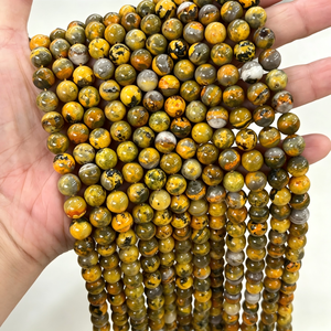 Cuentas Redondas de Jaspe Abeja Natural de Grado AAA, Cuentas Sueltas de Piedras Preciosas para Hacer Pulseras, Collares y Joyería. Color: # 27 - Product Image 3