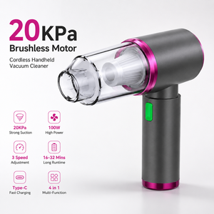 20KPa 100W Brushless Cordless Handheld Vacuum Cleaner 4 in 1 Portable Car Vacuum Air Duster Inflator Vacuum <b>Pump</b> 3 Speed OEM ODM - Product Image 1