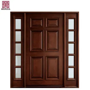 Customized Modern Simple Design Paint Wood Entry Door Main Double Wooden Soundproof Front Door