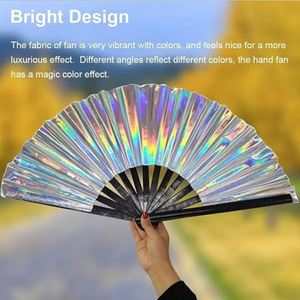พัดมือโฮโลแกรม Kpop สีสันสดใส คุณภาพดี ขนาดใหญ่ พิมพ์โลโก้ตามสั่งส่วนตัว QM - Product Image 2