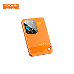 Power Bank Wireless 5000mAh 20W 15W in Lega di Alluminio e Vetro con Supporto, Arancione Nero Argento per Tablet e <span class=keywords><strong>Smartphone</strong></span> Nokia - Product Image 1