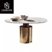 2025 nouvelle Table basse moderne Design italien or acier inoxydable dessus en marbre Table basse