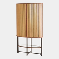 Buffet moderne en bois de noyer avec portes coulissantes, armoire de rangement haute avec trois tiroirs pour entrée, salon, chambre, hôtel