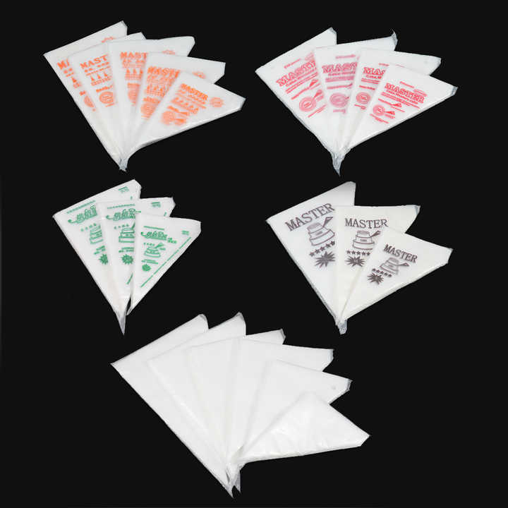 M High Quality 20*30cm Printed Piping Bag Transparent Plastic HDPE