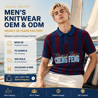 Pull en tricot rétro à rayures ondulées nautiques pour hommes, polo en tricot à manches courtes, logo brodé personnalisé, vente en gros OEM
