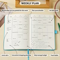 Agenda scolaire LABON, planificateur mensuel et hebdomadaire sur 3 ans, avec suivi des dépenses et des habitudes, format A5, en cuir PU