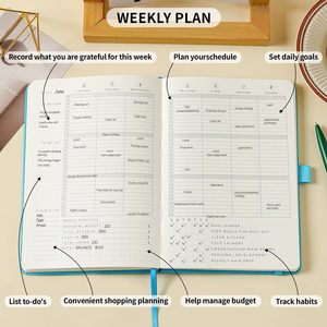 Planificador Académico LABON, Diario Semanal y Mensual <span class=keywords><strong>de</strong></span> 3 Años con Control <span class=keywords><strong>de</strong></span> <span class=keywords><strong>Gastos</strong></span> Financieros, <span class=keywords><strong>Agenda</strong></span> <span class=keywords><strong>de</strong></span> Cuero PU A5 - Product Image 4