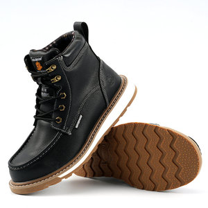 Botas de Cuero de Venta Caliente con Punta de Acero Zapatos de Seguridad Laboral para Hombre Anti-Golpes Resistentes a la Perforación Nuevas Botas de Seguridad Industrial de Moda - Product Image 3