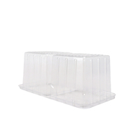 Plateau à biscuits en plastique transparent PET à 2 cavités, personnalisé ODM, pour biscuits, biscuits au beurre, gaufrettes, snacks et pâtisseries croustillantes