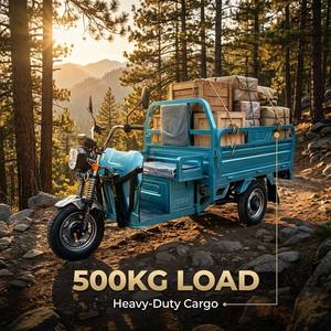 Triciclo de Carga de 1000W, Capacidad de Carga 500KG, Alcance de 160km, Suspensión Externa de Resorte, Luz LED, Triciclo de Carga Comercial Tipo <span class=keywords><strong>Piaggio</strong></span> Ape - Product Image 4