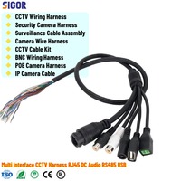 Kabel Harness Kamera IP Khusus MX1.25 8Pin RJ45 Tahan Air untuk Peralatan Keamanan Pemantauan Lalu Lintas Luar Ruangan