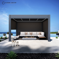 Pergola à lames orientables en aluminium, étanche, avec éclairage RGB dimmable, écologique, pour jardin, terrasse, patio, balcon